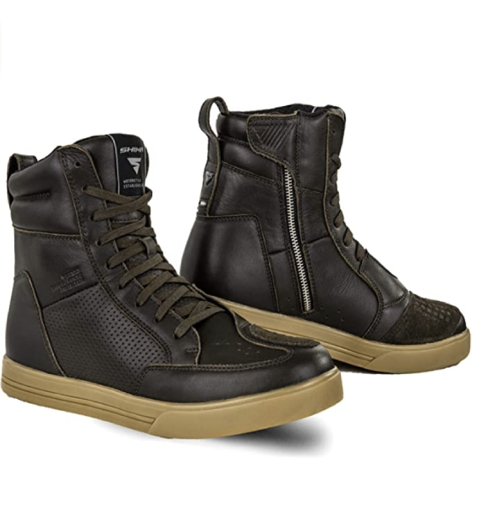 SHIMA Blake Motorcycle Shoes | Leather, Breathable, Reinforced Street Riding Shoes with Side Zipper