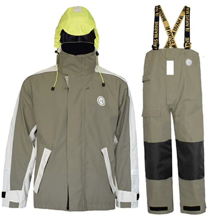 Sailing Jacket with Bib Pants Waterproof Breathable Foul Weather Gear