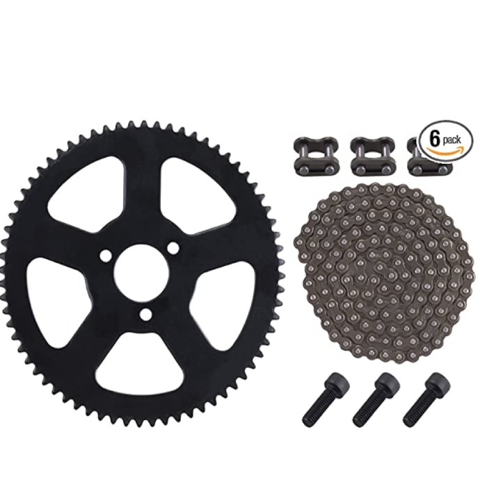 136Links Chain + 68T 68 Tooth Rear Sprocket,fit for 49CC Mini Small Sport