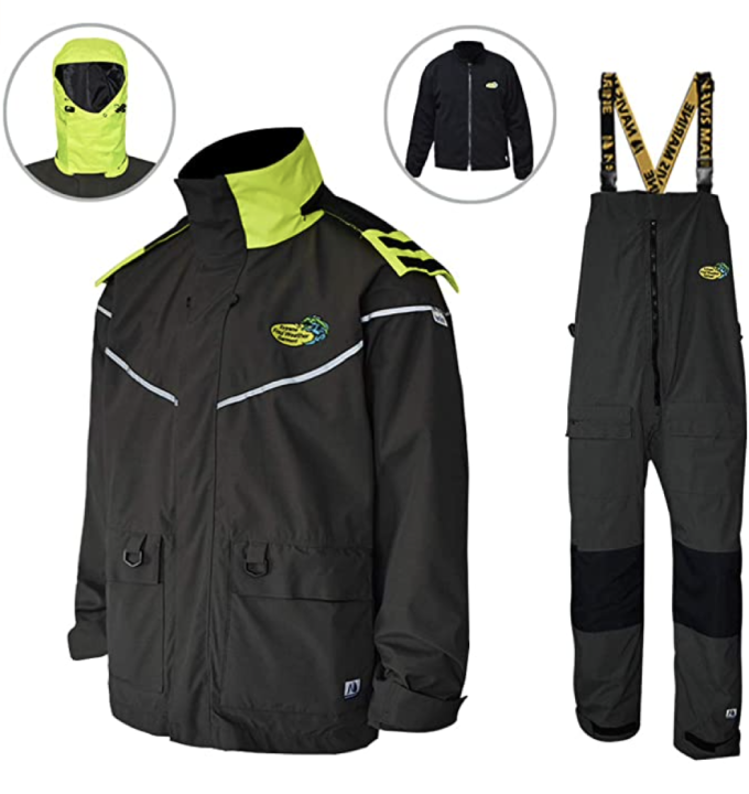 Waterproof Jacket With Bib Pants Overalls Detachable Fleece Jackets