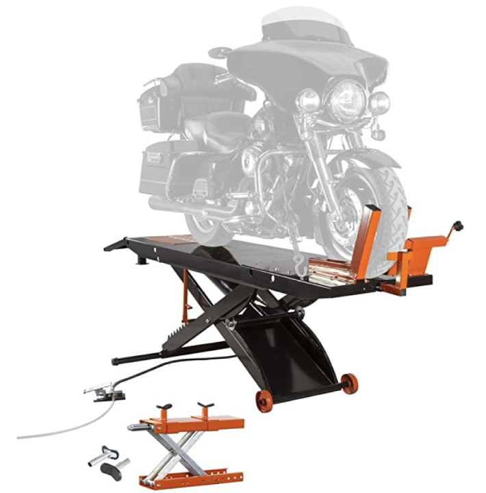 Black Widow Rage Powersports BW-PROLIFT-HD Air OP Heavy Duty ProLift 1,500 lb Motorcycle Scissor Lift Table