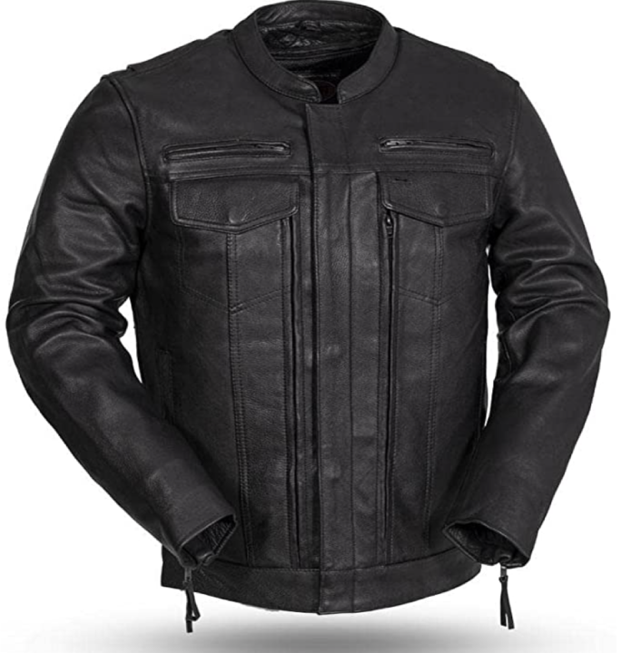 First Mfg Co Motorcycle Men's Leather Motorcyle Jacket