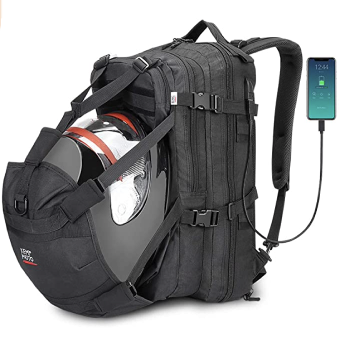 Motorcycle Backpack, Helmet Backpack, 37L Motorcycle Helmet Bag