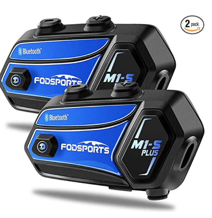 Fodsports M1-S PLUS Motorrad Bluetooth-Headset mit Musikfreigabe, Mikrofonstummschaltung