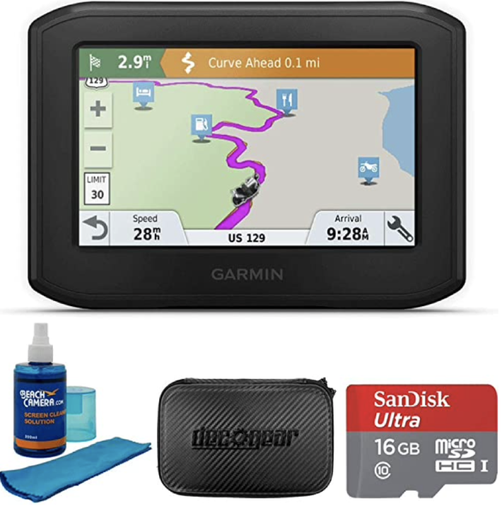 Garmin Zumo 396LMT-S Motorcycle GPS Navigator Bundle with GPS, Hard EVA Case