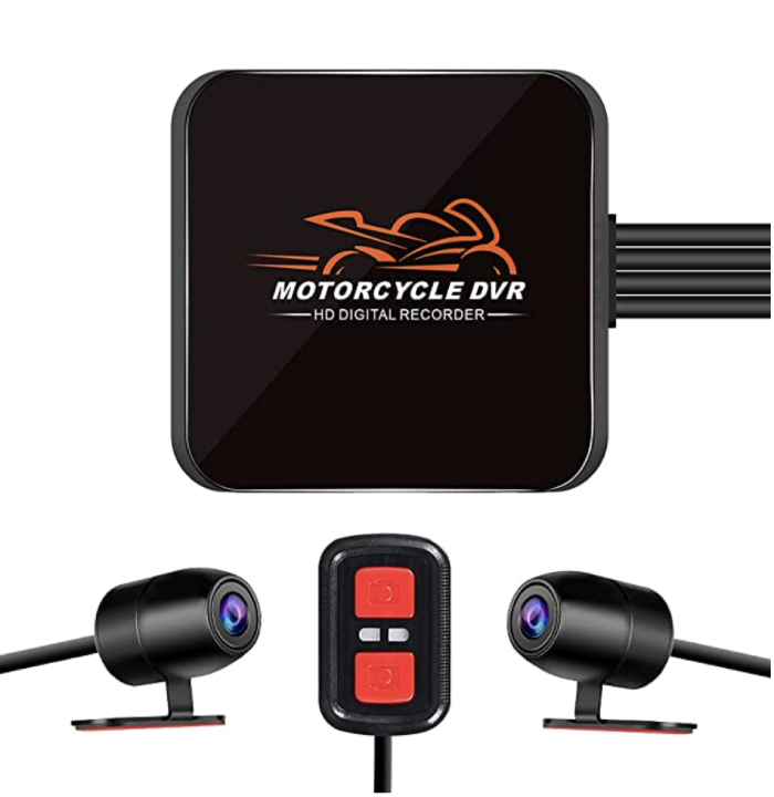 Motorcycle Video Driving Recorder Dash Cam 2 Channels Lens Front & Rear Dual 1080P Backup Camera