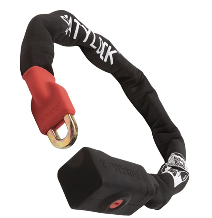 Seatylock Viking Bike Chain Lock - Lucchetto brevettato ultra resistente anti-furto in oro per motociclette