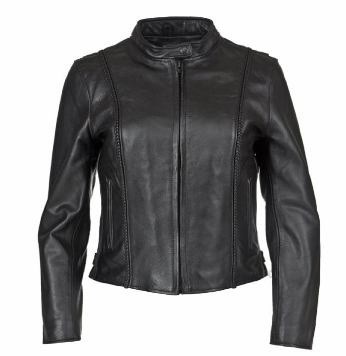 Women's Braided Leather Jacket