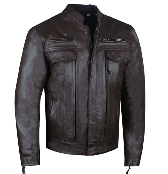 Commuter Premium Natural Buffalo Leather Motorcycle Jacket