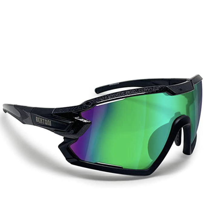 BERTONI Sport Sonnenbrille Polarisiert Photochromic Radfahren MTB m. Korrekturträger QUASAR (+ 15 Farben)