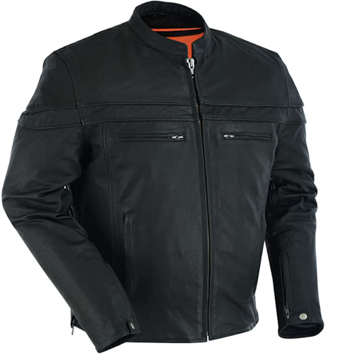 Daniel Smart Men’s Motorcycle Leather Jacket-Luxury Goatskin Lightweight Sporty Leather Jacket