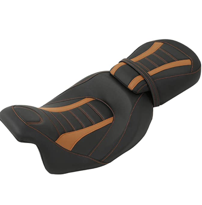 Low-Profile Rider and Passenger Seat 2-Up Motorcycle Seat Fit For Harley Road 2009-2020