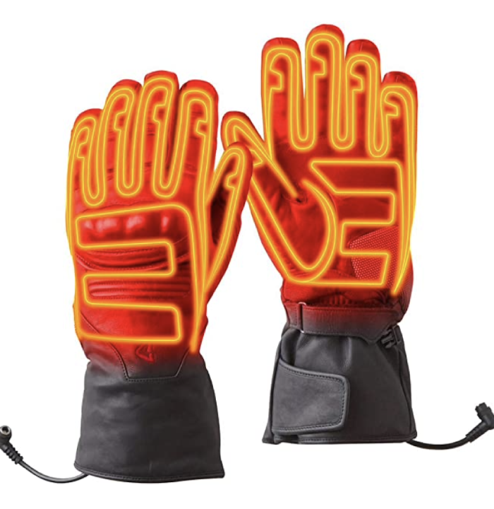 Gerbing 12V Vanguard Heated Motorcycle Gloves – Cowhide Leather Gloves with AQUATEX Membrane