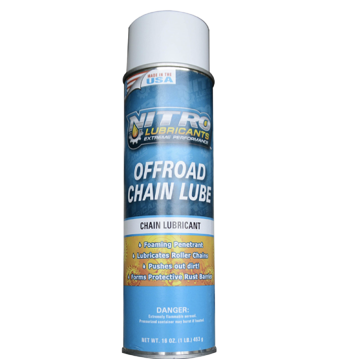 Nitro Lubricants Off Road Foaming Chain Lube, Universal Aerosol Cleaning Chain Lubricant Spray