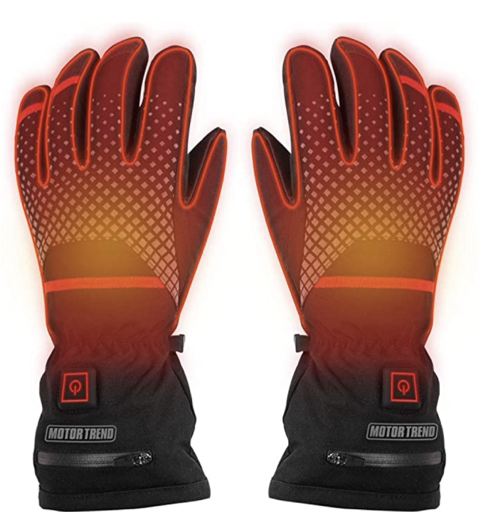 Motor Trend Max-Heat Heated Gloves – Rechargeable Hand Warmers with 3 Temperature Settings