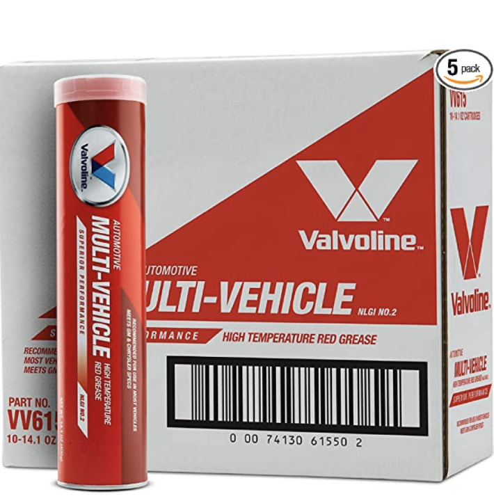Graisse rouge haute température Valvoline Multi-Véhicules, 10 pièces (pack de 5)