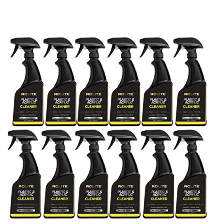 Spray limpiador de plásticos y acrílicos Rolite - Protector y abrillantador de alto brillo para superficies no porosas (16fl.)