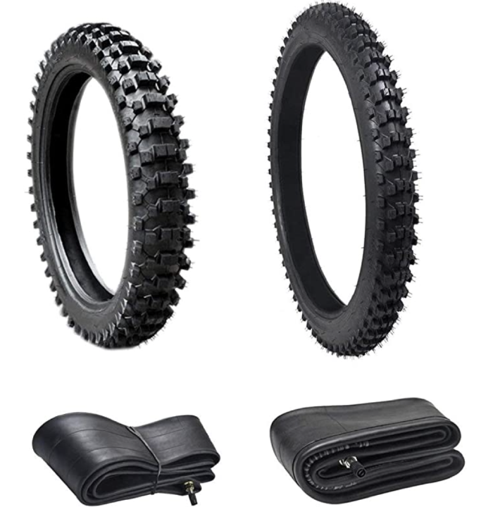 Front 80_100-21 & Rear 110_90-18 Dirt Bike Tire and Inner Tube Set | Off Road Mud Motocross