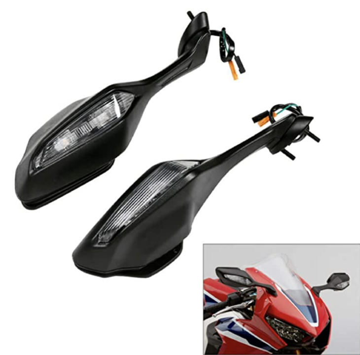 WENSHENG Motorcycle View Side Motorcycle Turn Signal Rear View Mirrors