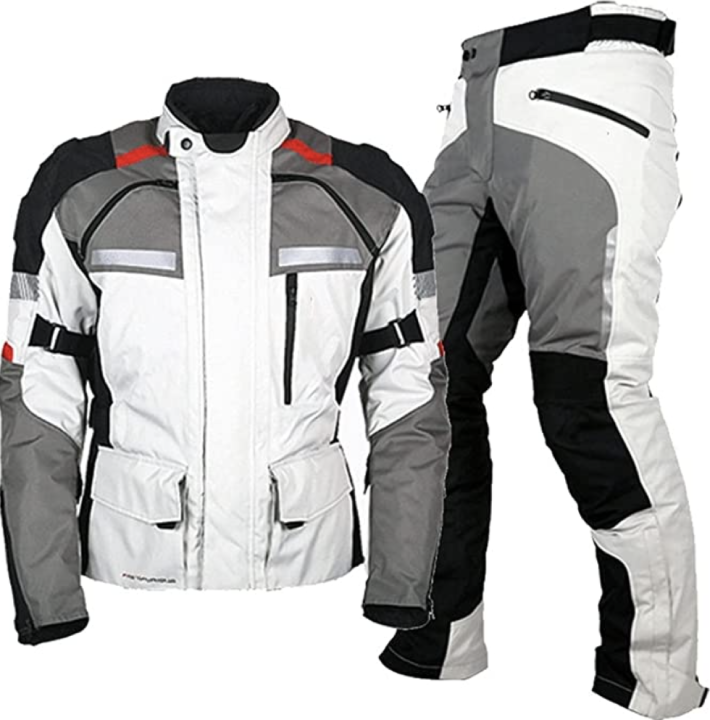 Motocross Off Road Tessile Giacca ventilata Armatura riflettente CE Moto Cordura Giacca e pantaloni da moto